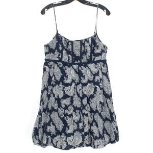 Juicy Couture Womens Dress Sleeveless Bubble Hem Paisley Y2K Hippie Boho Blue 4